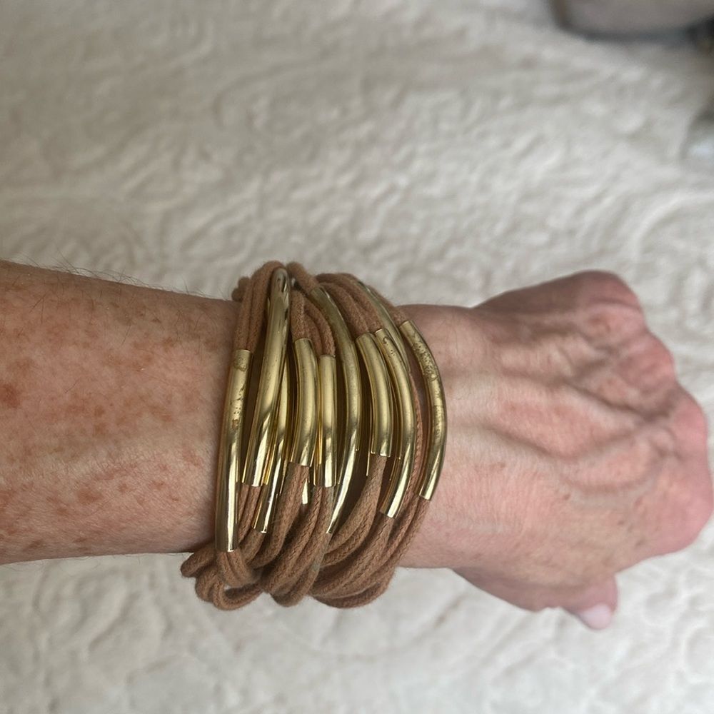 Bella & Jack Casually Elegant Gold and Tan Bracelet - Picture 3 of 9